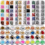 5 box 11440pcs Nails Rhinestones and 36 Pots Foils Flakes